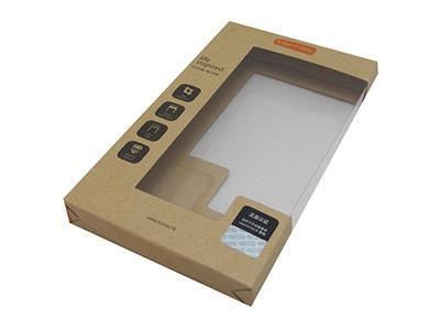 Boîte d'emballage en carton avec couvercle en plastique transparent