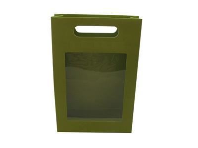 Sac en papier promotionnel avec film à fenêtre transparente