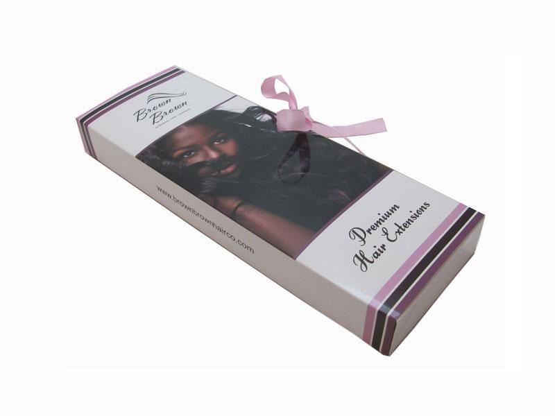 Boîte personnalisée, emballage pour extensions de cheveux