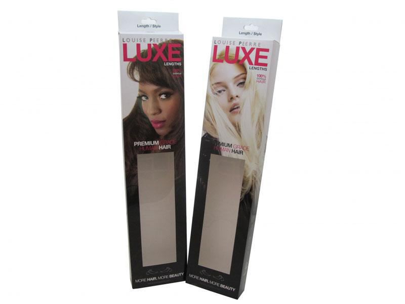 Boîte personnalisée, emballage pour extensions de cheveux